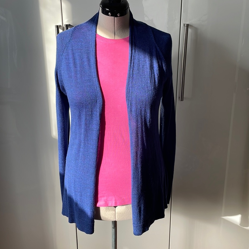 Willi Smith Cardigan with Long Sleeves in Blue Size-Medium